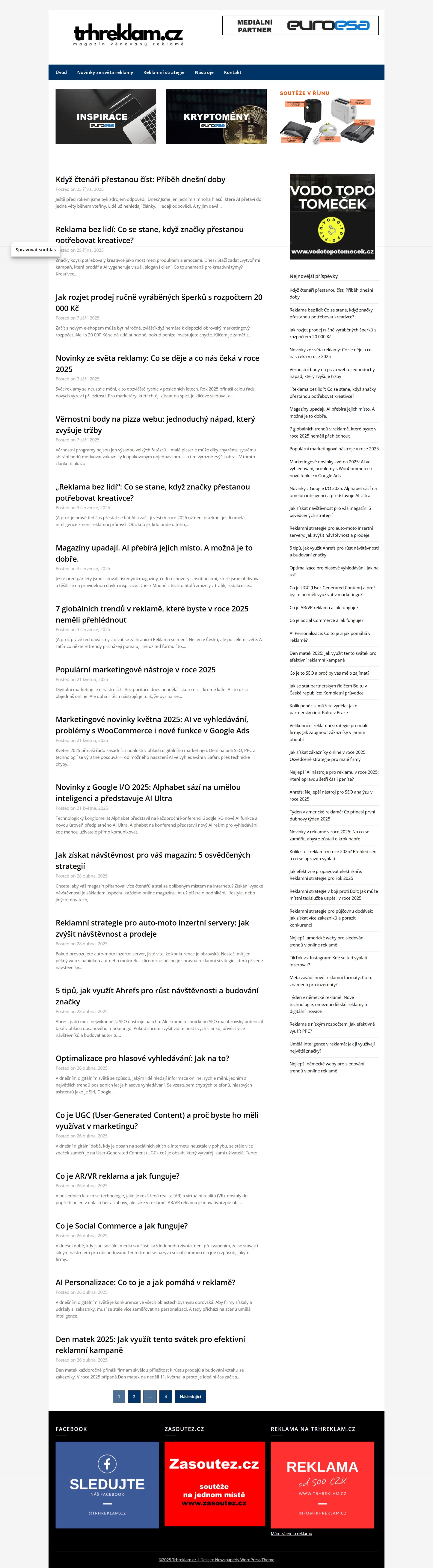 Původní web TRH Reklam